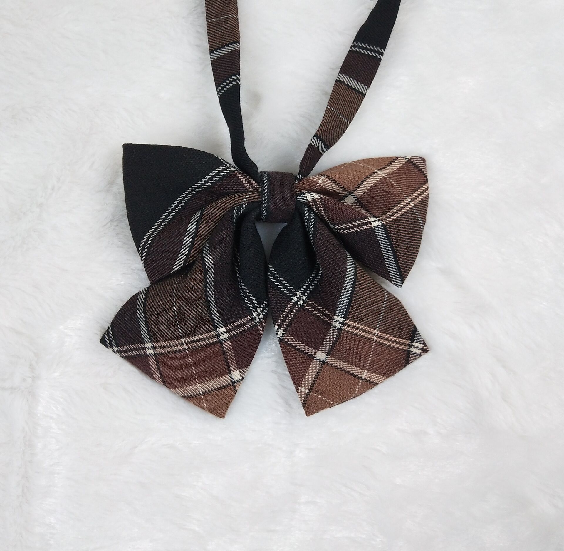 SPOT BROWN SUGAR GINGER TEA FINISHED CLOTH JAPAN JK CHECKERED SKIRT UNIFORM PLAID SKIRT JK PLEATED SKIRT SKIRT BOW TIE