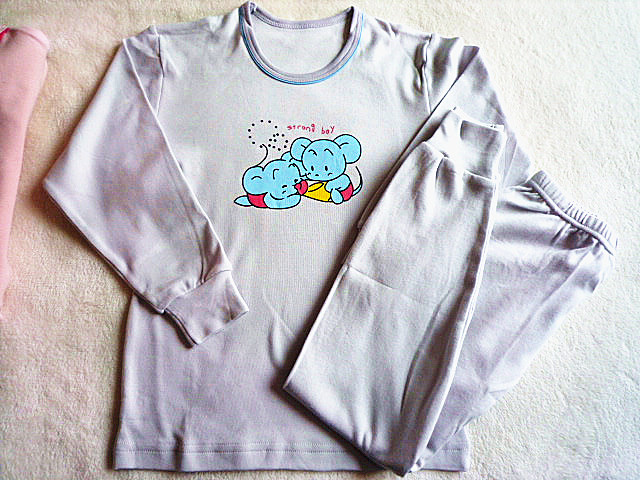 ORIGINAL COTTON MIDDLE AND LARGE CHILDRENS CARTOON UNDERWEAR SET BOYS AND GIRLS COTTON WOOL AUTUMN CLOTHES AUTUMN PANTS AUTUMN AND WINTER SHIRTS AND PANTS