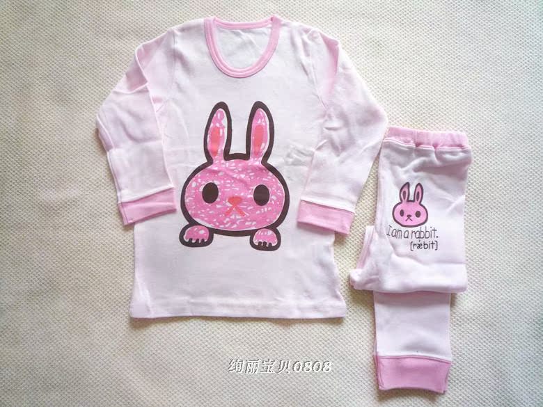 CHILDRENS UNDERWEAR BOYS AND GIRLS COTTON WOOL HOME CLOTHES PAJAMAS AUTUMN CLOTHES AND PANTS SETS COTTON WOOL CHILDRENS CLOTHES DUAL-PURPOSE CROTCH PANTS