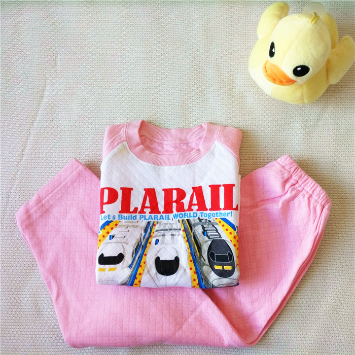 ORIGINAL CHILDRENS COTTON AIR LAYER HOME WEAR COVER BOYS AND GIRLS TOMEI ELECTRIC TRAIN PAJAMAS CASUAL AIR-CONDITIONED CLOTHES