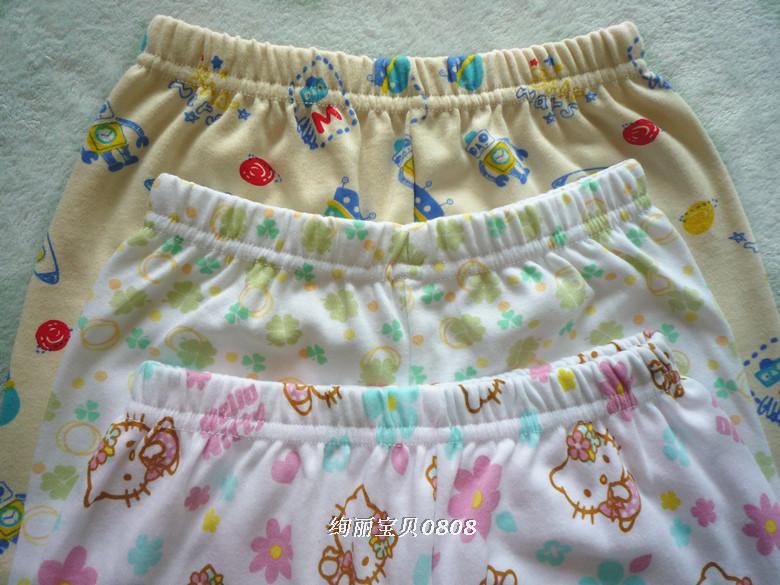 SPRING AND AUTUMN CHILDRENS UNDERWEAR CHILDRENS COTTON WOOL AUTUMN PANTS BOYS GIRLS PAJAMA PANTS SHIRTS NEW HOME PANTS MULTICOLOR