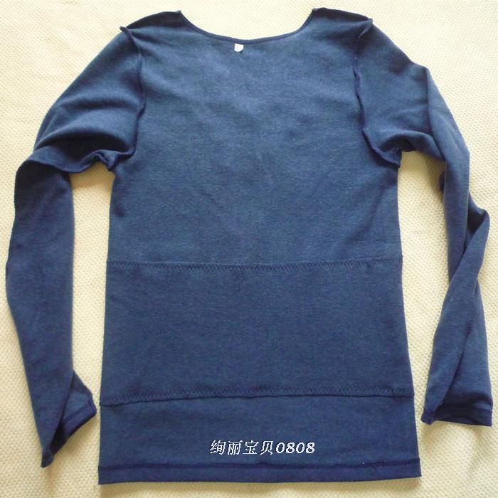 WOMENS DOUBLE-LAYER WARM LONG-SLEEVED UNDERWEAR ROUND NECK AUTUMN AND WINTER HEATING FIBER PATCH SINGLE TOP BASE AUTUMN COAT