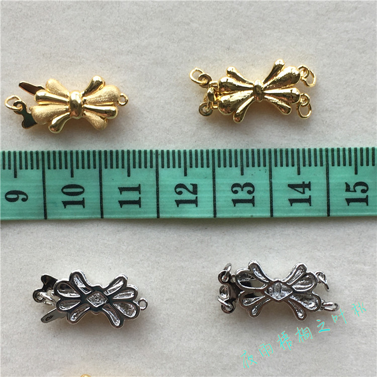 COPPER GOLD-PLATED FANCY SINGLE AND DOUBLE-BREASTED BOW BUCKLES PLUG AND PULL BUCKLES DIY HANDMADE JEWELRY MATERIAL ACCESSORIES