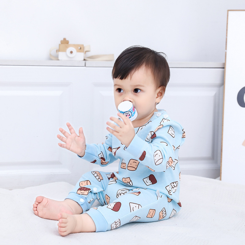 BABY ONESIES SPRING AND AUTUMN NEW CLIMBING CLOTHES MALE AND FEMALE BABY OPEN CROTCH HA CLOTHES NEWBORNS FOREIGN PAJAMAS AUTUMN CLOTHES TIDE
