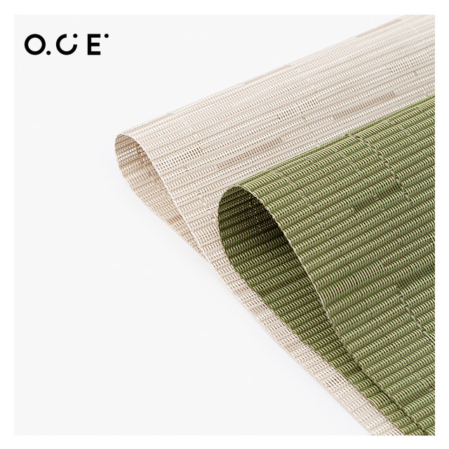 OCE Home-Shopping Catering Bamboo Strip Square Braided Placemat Household Dining Tablemat Easy to store
