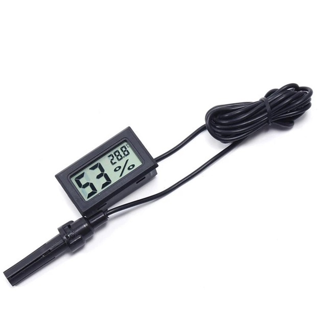 Embedded thermometer Electronic thermometer Digital thermometer With probe FY-12 Wireless black