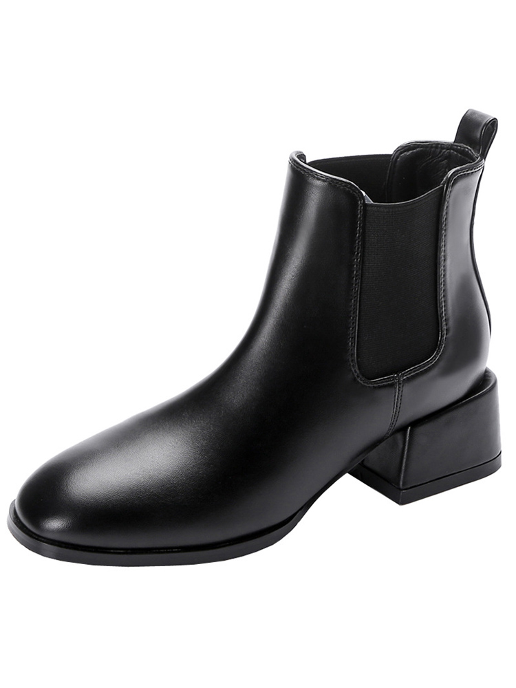 밀란 스튜디오 브리티시 스타일 두꺼운 힐 마틴 여성용 2024 뉴 미디엄 힐 소프트 보텀 첼시 여성용