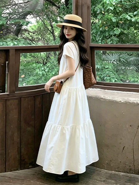 孕妇连衣裙夏装2026新款遮肚子不显怀洋气大码孕期a字长裙夏季女 — 3