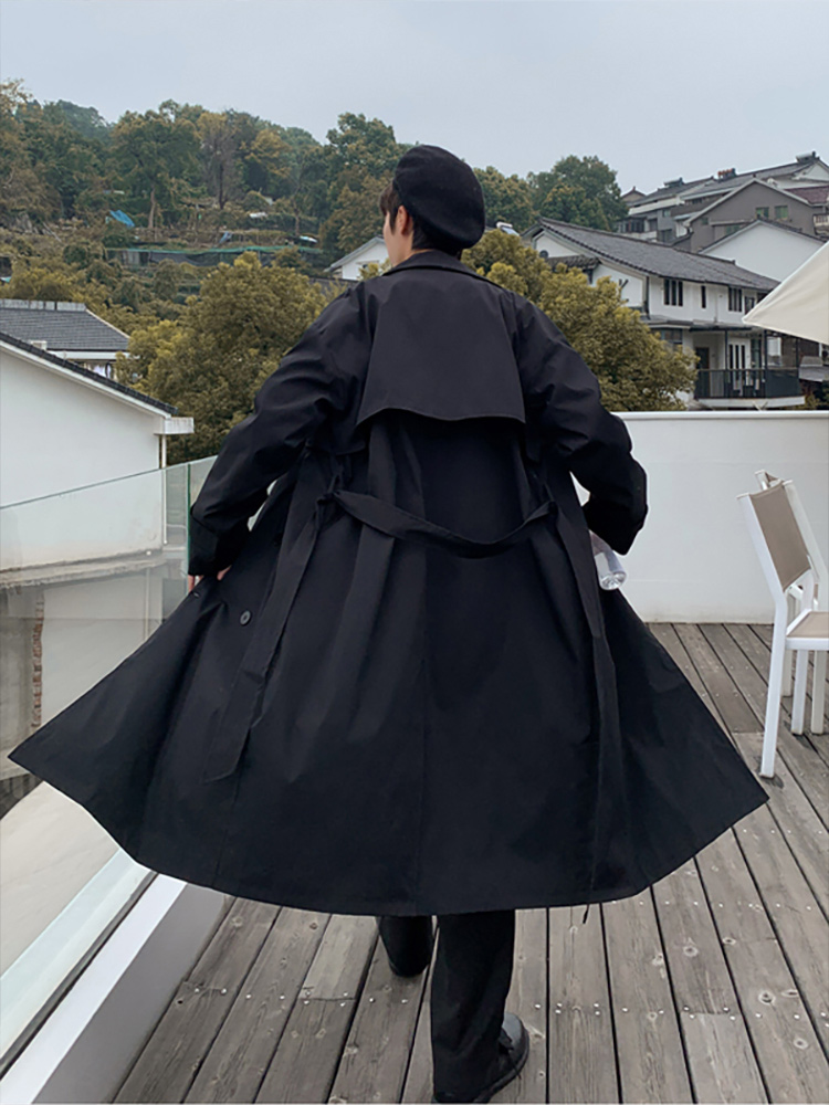 JAPANESE CITYBOY WINDBREAKER JACKET MENS SPRING AND AUTUMN MID-LENGTH RUSSIAN COAT HIGH-END SENSE HANDSOME 2022 NEW