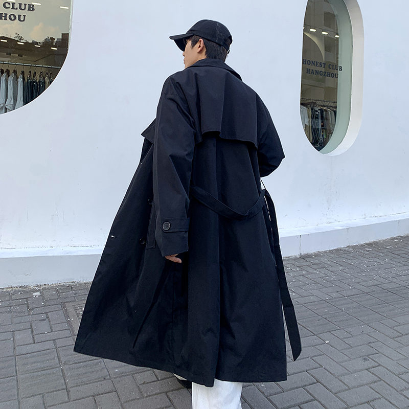 YOHJI YAMAMOTO TRENCH COAT MENS LAPEL JACKET SPRING AND AUTUMN 2023 NEW HANDSOME LUXURY COAT MID-LENGTH CAPE