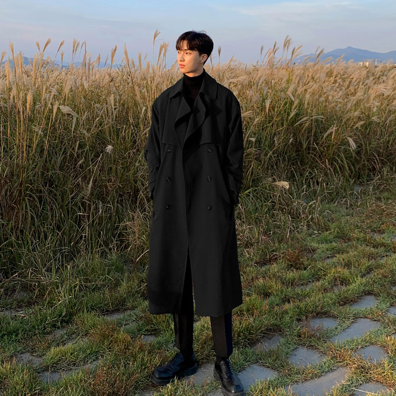 JAPANESE WINDBREAKER COAT MENS 2022 NEW SPRING AND AUTUMN HIGH-END DESIGN SENSE NICHE COAT MID-LENGTH IS POPULAR THIS YEAR
