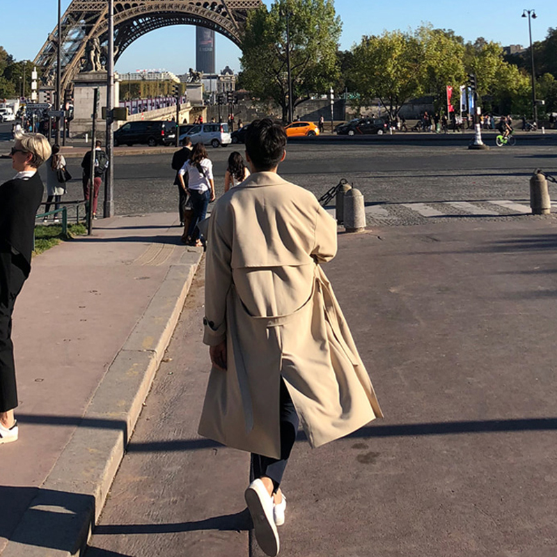 GERMAN TRENCH COAT BOYS MID-LENGTH RUFFIAN HANDSOME HIGH-END BRITISH BALMAKEN COAT CAPE CAPE SPRING AND AUTUMN