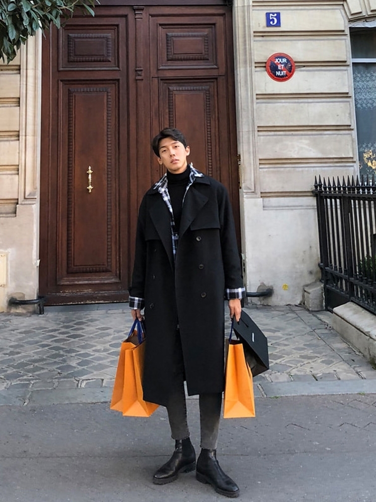 KENSINGTON TRENCH COAT MENS MID-LENGTH BALMACAN GODFATHER COAT AUTUMN AND WINTER THICKENING MA JIAQI THE SAME CIVILIAN COAT