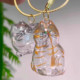 Transparent cat-shaped cat hair storage pendant gag cat hair storage capsules commemorative bag keychain bag pendant