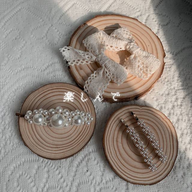 Log ins wind ring pine chip round coaster anti-scalding insulation coaster wood placemat retro wooden ornament