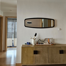 Декоративные зеркала mingbo法式复古风餐厅横挂镜客厅装饰镜壁挂实木框中古梳妆镜镜子