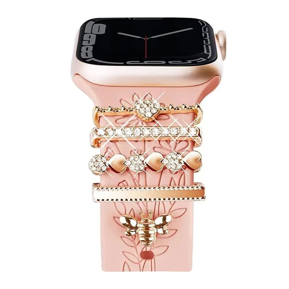 SHINY METAL CHARMS WATCH BAND DECORATIVE RING FOR APPLE DIAM