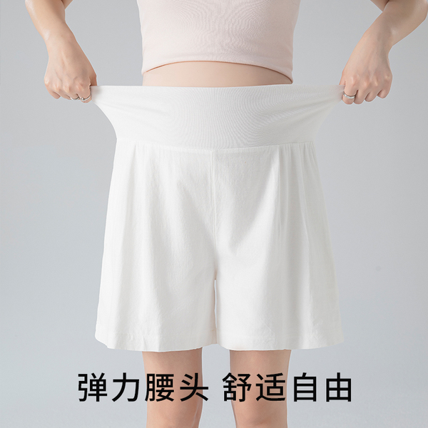 孕妇短裤夏薄款弹力高腰产前产后可穿天丝棉侧口袋阔腿外穿孕妈裤 — 3