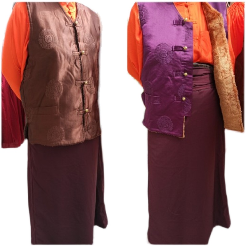 LAY CLOTHES MALE MONK CLOTHES WINTER VESTS WINTER MONKS CLOTHES COTTON DONGGA VELVET THICKENED VESTS COTTON JACKETS