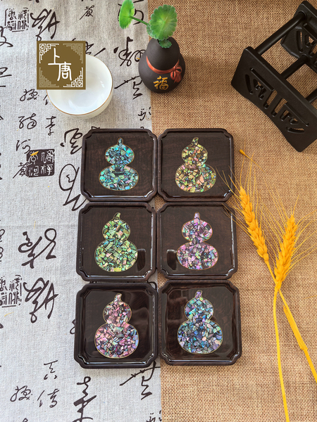 免掐丝螺钿DIY材料包贝壳杯垫【葫芦】团建