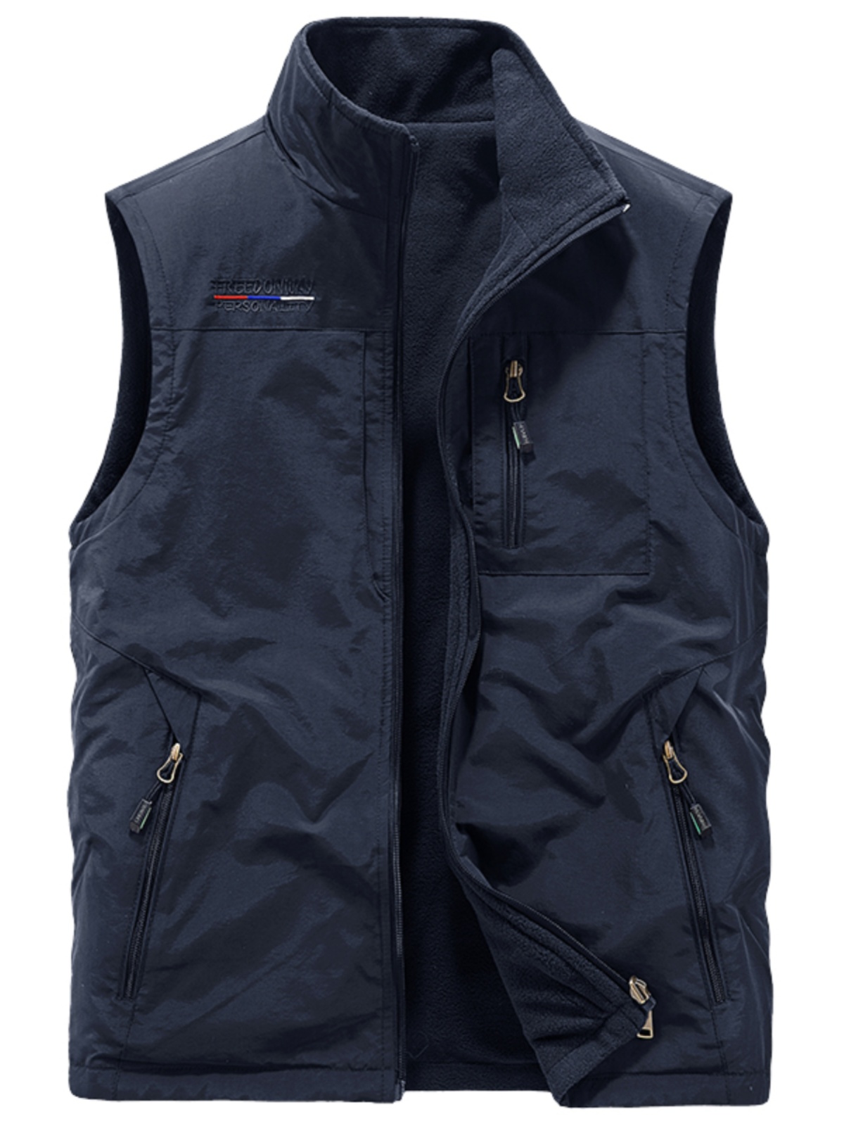PAUL PADDED REVERSIBLE VEST MENS OUTDOOR SPORTS FLEECE VEST POLAR FLEECE SHOULDER AND FLEECE JACKET