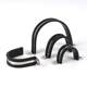 304 stainless steel U-shaped thickened tape with adhesive strips, horse-drawn steel pipe snap clamping tube clip fixing cable throat hose