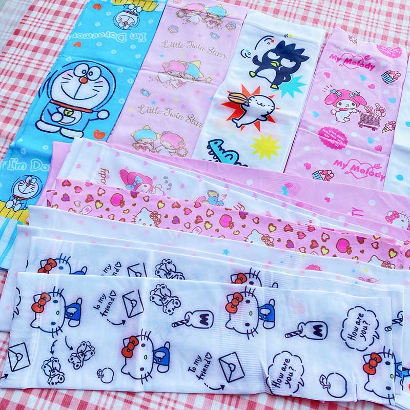 SUNSCREEN SLEEVE COVER CARTOON ELASTIC ICE SILK COLD COOL CUTE SUMMER ANTI-ULTRAVIOLET SLEEVE ICE GLOVE SLEEVE LADY