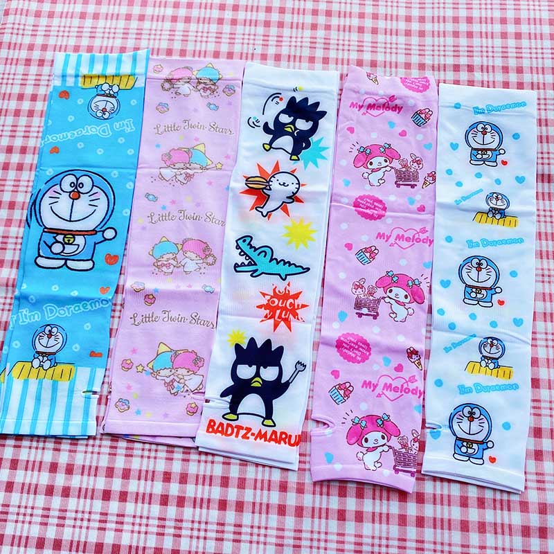 SUNSCREEN SLEEVE COVER CARTOON ELASTIC ICE SILK COLD COOL CUTE SUMMER ANTI-ULTRAVIOLET SLEEVE ICE GLOVE SLEEVE LADY