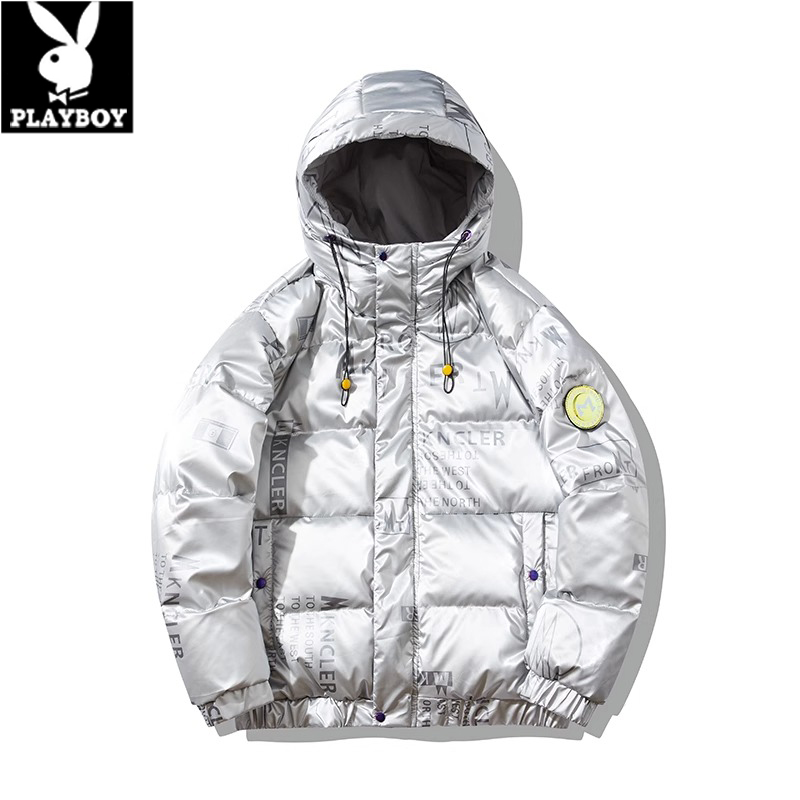 PLAYBOY CLEARANCE OFF CODE DOWN JACKET MENS 2024 NEW WINTER SHORT COUPLE THICKENED JACKET MENS WINTER CLOTHES