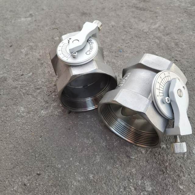 304 stainless steel internal thread high temperature air valve with dial air volume thread adjustment butterfly valve special DN25 for kiln