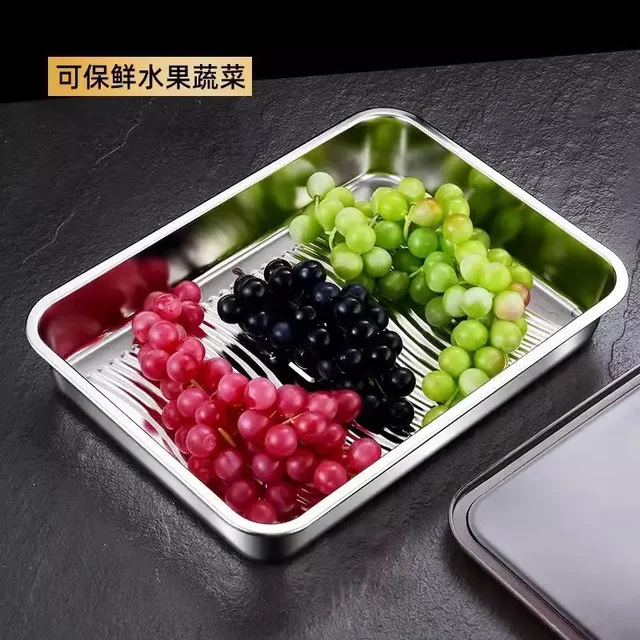 316 stainless steel dumpling freezer box with lid food grade refrigerator freshness box dumplings dish food storage box