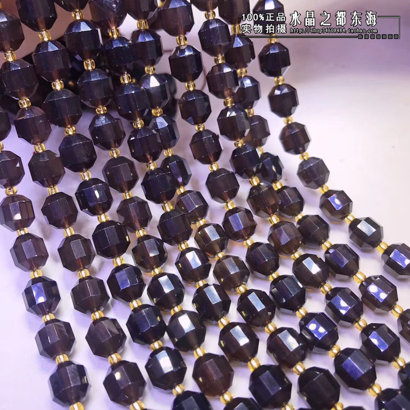 9X10MM 천연 차 크리스탈 위성 다이아몬드면 처리 된 랜턴면 처리 된 느슨한 비드 컷 코너 반제품 긴 체인