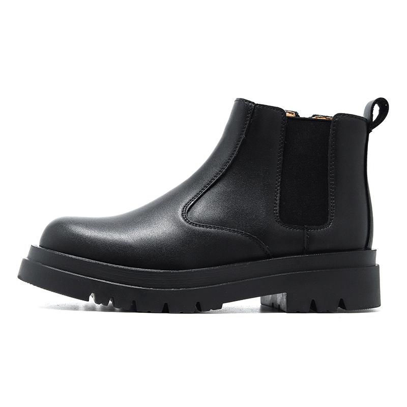 CHELSEA BOOTS MENS LOW-TOP WINTER VERSATILE KOREAN LEATHER ZIPPER BIKE BRITISH STYLE CHIMNEY BOOTS MARTIN BOOTS TRENDY SHOES