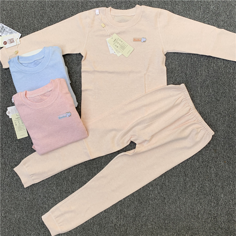 DANBUKA BRAND AUTUMN AND WINTER CHILDRENS COTTON STRETCH COTTON AUTUMN CLOTHES AND AUTUMN PANTS BRUSHED PLUSH PAJAMAS UNDERWEAR SET