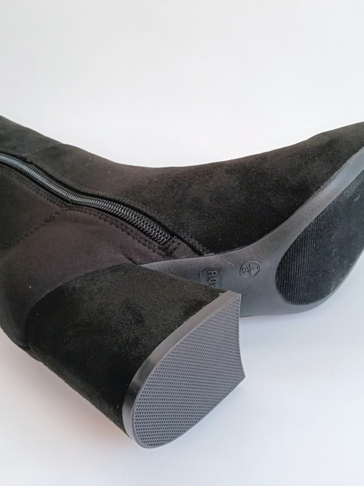 U.S. SINGLE FOREIGN TRADE PLUS SIZE ORIGINAL SINGLE WOMENS SHOES SUPER HIGH BLOCK HEEL OVER-THE-KNEE ELASTIC BOOTS MODEL SLIM LARGE GIRTH BOOTS