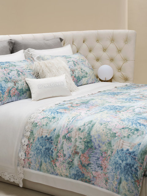 Rocaf Light Luxury High-end Lacele Tennis Bed Sheets Four-Piece Set Edinburgh Garden