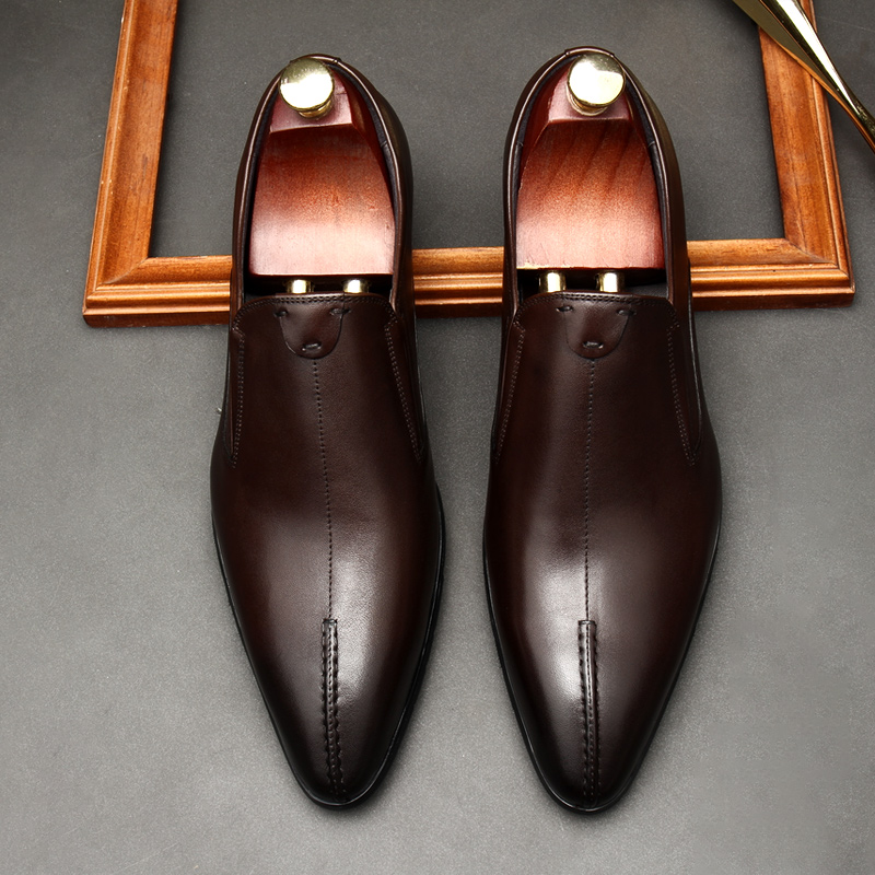 2021 NEW POINTY SCALP SHOES MENS SLIP-ON CASUAL BUSINESS FORMAL WEAR BREATHABLE OFFICE SHOES VERSATILE TRENDY MENS SHOES