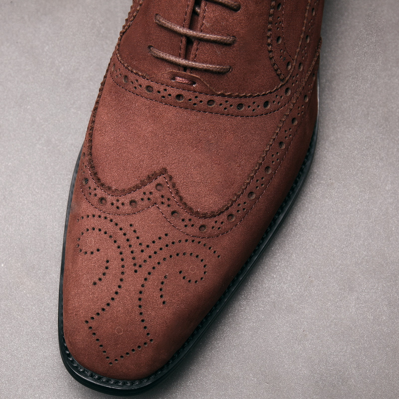 NUBUCK LEATHER 2021 NEW BROCK SUEDE SHOES BRITISH LEATHER CASUAL BUSINESS MENS SHOES BREATHABLE TREND CARVING