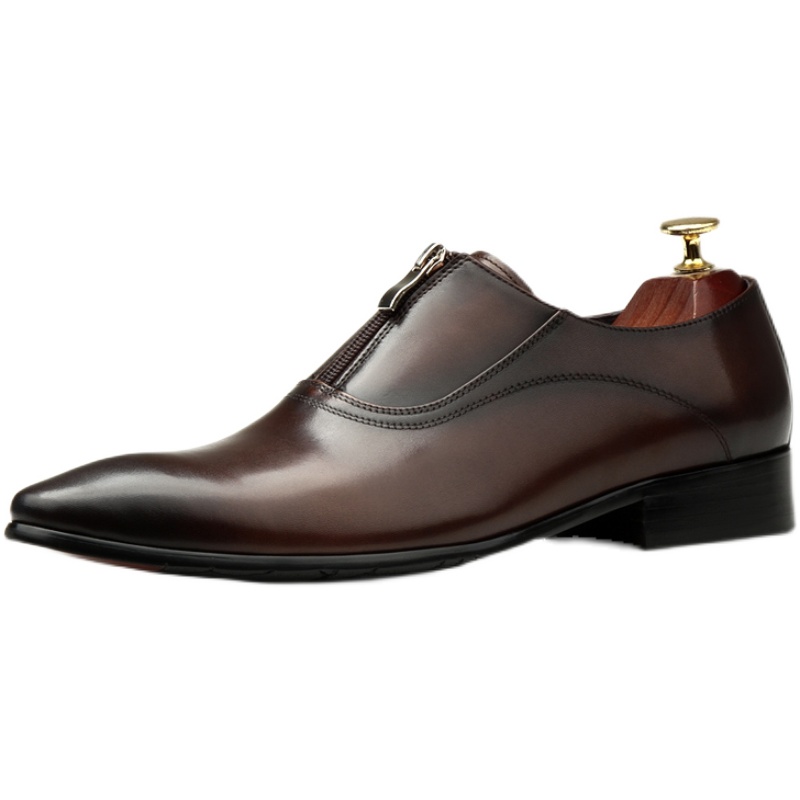 BRITISH STYLE MENS LEATHER SHOES POINTED TOE WAXED LEATHER BUSINESS FORMAL WEAR YOUTH LEATHER BRITISH SUIT SHOES MENS GROOM WEDDING SHOES