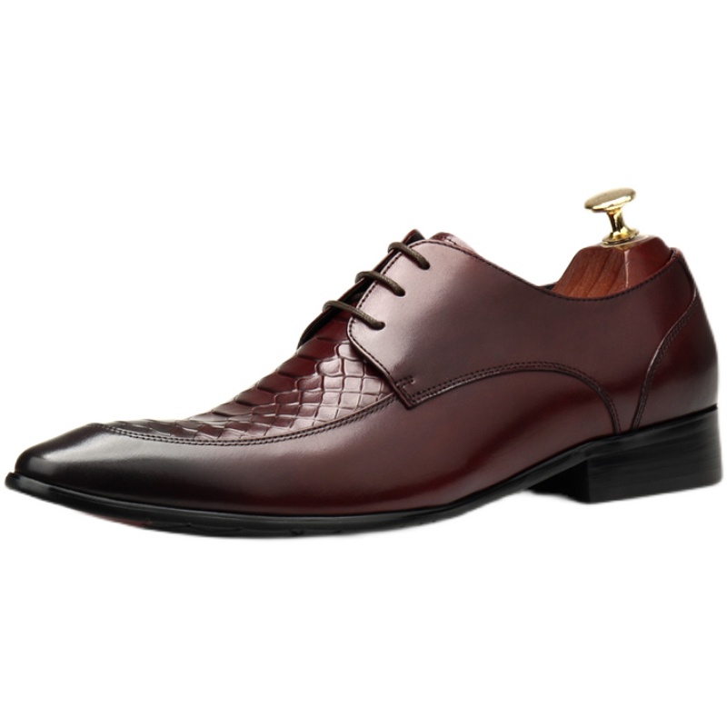 SNAKE EMBOSSED BRITISH STYLE LEATHER SHOES MENS AUTUMN MENS BUSINESS FORMAL WEAR POINTED TOE MENS SHOES LEATHER FASHION GROOM WEDDING SHOES