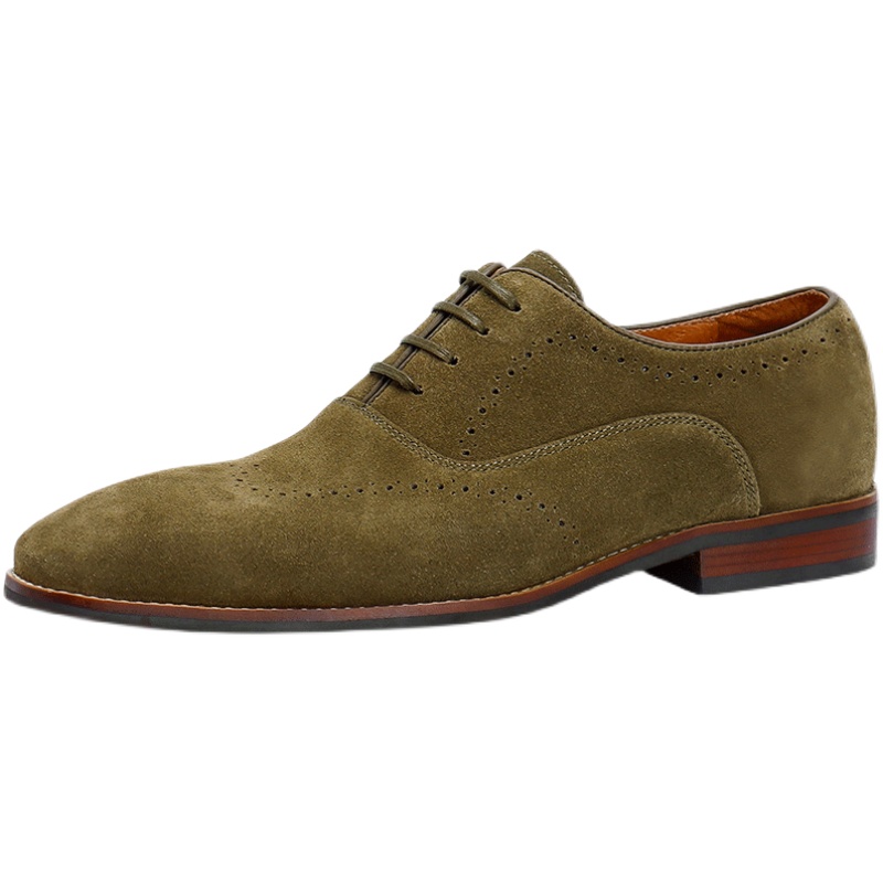 SUEDE HANDMADE OXFORD SHOES MENS BUSINESS FORMAL WEAR GOODYEAR HANDMADE MENS SHOES GENUINE LEATHER NUBUCK LEATHER CARVED LEATHER SHOES MEN