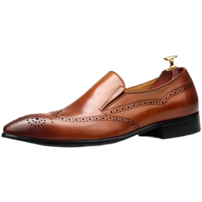 2021 NEW MENS SHOES AUTUMN MENS THICK-SOLED BUSINESS FORMAL WEAR LEATHER CASUAL BRITISH BULLOCK SHOES MENS WEDDING SHOES