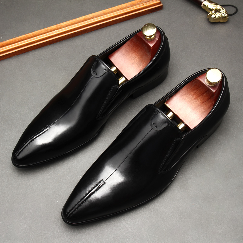 2021 NEW POINTY SCALP SHOES MENS SLIP-ON CASUAL BUSINESS FORMAL WEAR BREATHABLE OFFICE SHOES VERSATILE TRENDY MENS SHOES