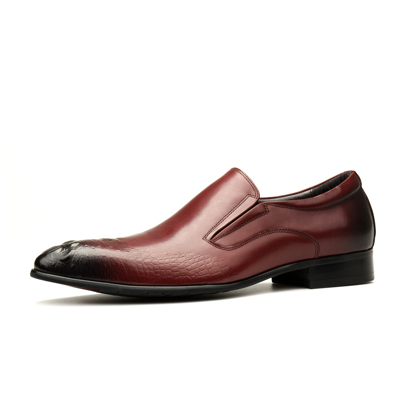 MENS SHOESNEW SPRING AND AUTUMN SLIP-ON TRENDY LEATHER SHOESMENS BUSINESS CASUAL LEATHER MENS WEDDING SHOESVERSATILE POINTED-TOE SHOES
