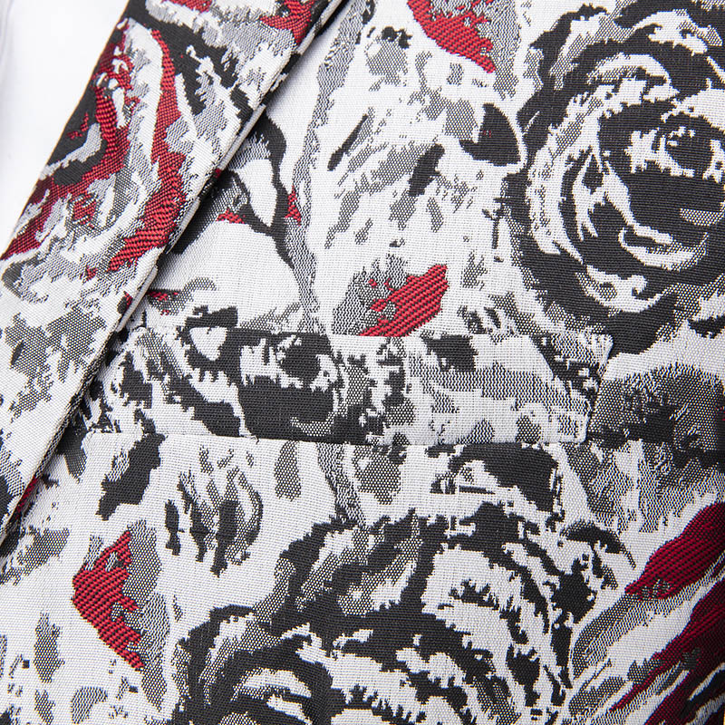 MENS BUSINESS CASUAL FLOWER SUIT SET DRESS XZ103-993 TWO PIECE SET--P220