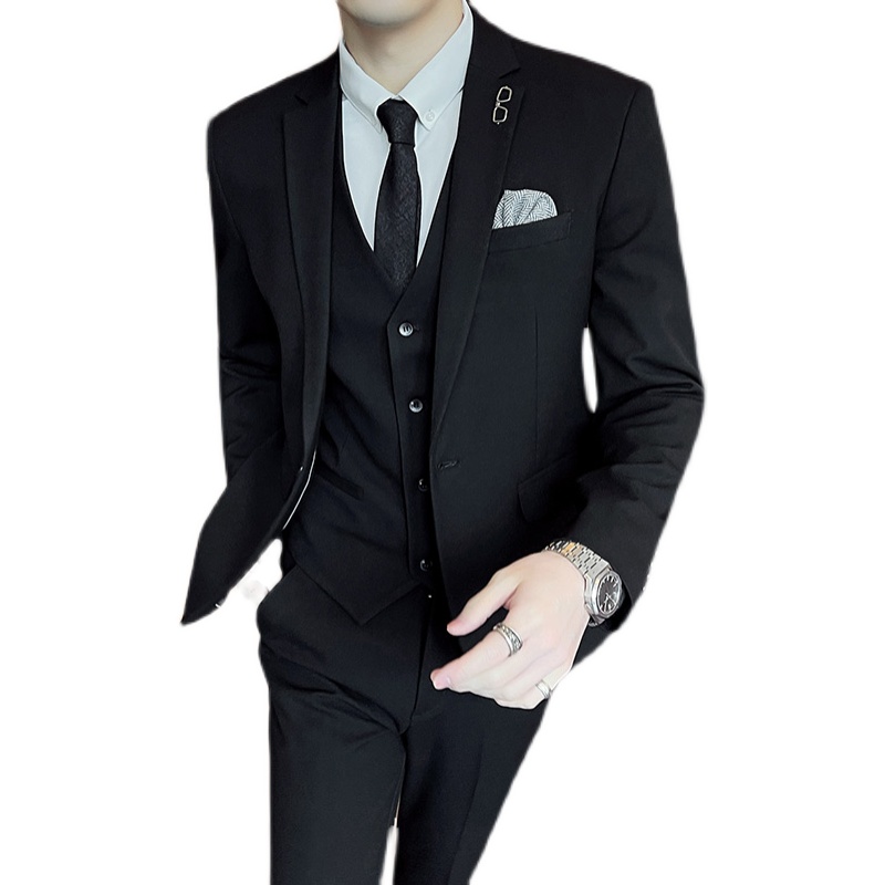 MENS BUSINESS SUIT WEDDING DRESS SUIT HANDSOME XZ103-189-P200 BLACK