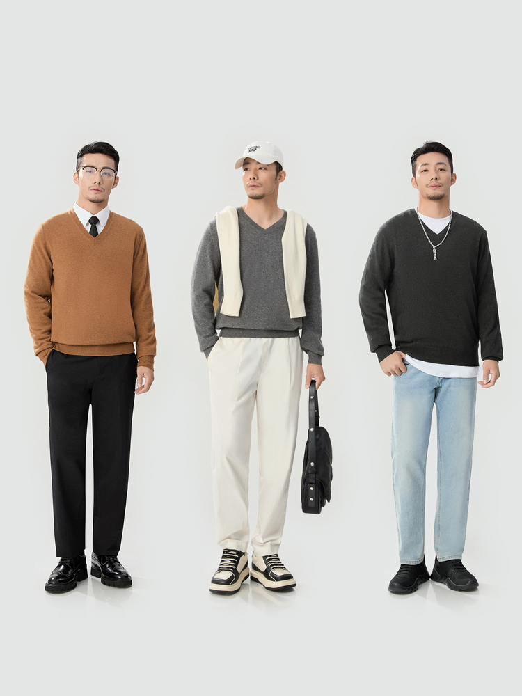 DEEP BREATH 2024 NEW CASUAL PURE CASHMERE KNIT 100% CASHMERE SWEATER A301054