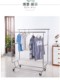 服装店展示架可调节落地式单杠伸缩折叠带轮双杠服装货架加粗收纳