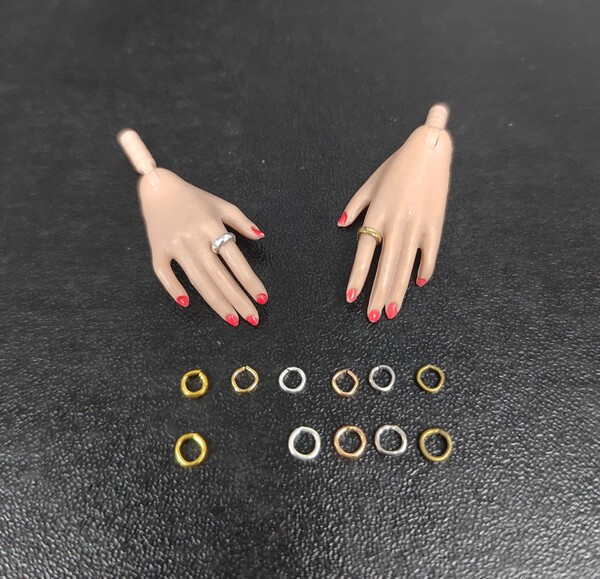 [mydoll]1：6娃娃戒圈。芭比FR兵人开口戒圈（内径约2mm/2.5mm）