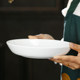 Jingdezhen bone porcelain plate dish dish home pure white ceramic tableware rice plate soup plate deep plate dish dish 8 inches